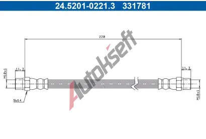 ATE Brzdová hadice AT 331781, 24.5201-0221.3 ATE Brzdová hadice AT 331781, 24.5201-0221.3