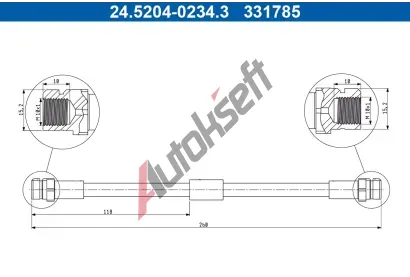 ATE Brzdov hadice AT 331785, 24.5204-0234.3