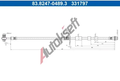 ATE Brzdová hadice AT 331797, 83.8247-0489.3 ATE Brzdová hadice AT 331797, 83.8247-0489.3