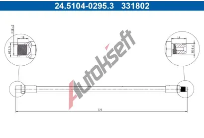 ATE Brzdov� hadice AT 331802, 24.5104-0295.3