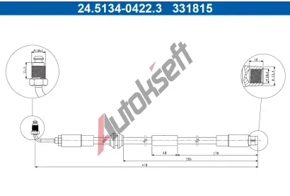 ATE Brzdová hadice AT 331815, 24.5134-0422.3 ATE Brzdová hadice AT 331815, 24.5134-0422.3