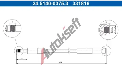 ATE Brzdov hadice AT 331816, 24.5140-0375.3