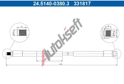 ATE Brzdov� hadice AT 331817, 24.5140-0380.3