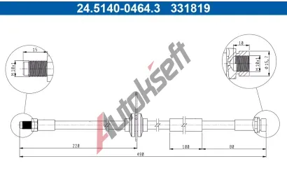 ATE Brzdová hadice AT 331819, 24.5140-0464.3 ATE Brzdová hadice AT 331819, 24.5140-0464.3