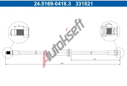 ATE Brzdová hadice AT 331821, 24.5169-0418.3 ATE Brzdová hadice AT 331821, 24.5169-0418.3