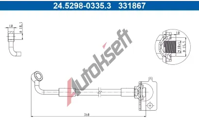 ATE Brzdová hadice AT 331867, 24.5298-0335.3 ATE Brzdová hadice AT 331867, 24.5298-0335.3