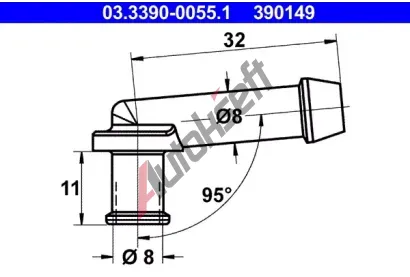 ATE Konektor - hadice AT 390149, 03.3390-0055.1