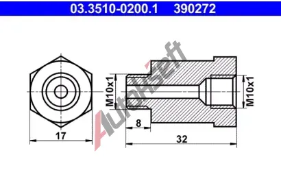 ATE Adaptér brzdového vedení AT 390272, 03.3510-0200.1 ATE Adaptér brzdového vedení AT 390272, 03.3510-0200.1
