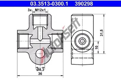 ATE Spojovac/rozdlovac kus AT 390298, 03.3513-0300.1