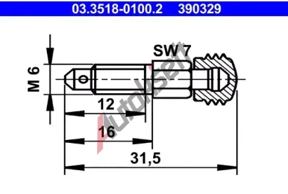 ATE Odvzduovac roub/ventil AT 390329, 03.3518-0100.2