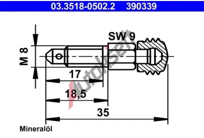 ATE Odvzduovac roub/ventil AT 390339, 03.3518-0502.2