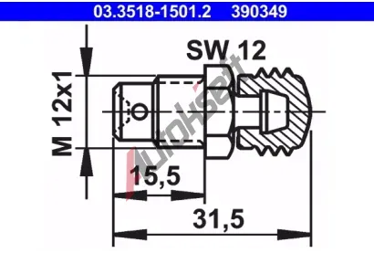 ATE Odvzduovac roub/ventil AT 390349, 03.3518-1501.2