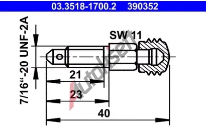 ATE Odvzduovac roub/ventil AT 390352, 03.3518-1700.2