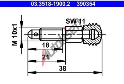 ATE Odvzduovac roub/ventil AT 390354, 03.3518-1900.2