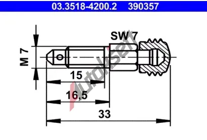 ATE Odvzduovac roub/ventil AT 390357, 03.3518-4200.2