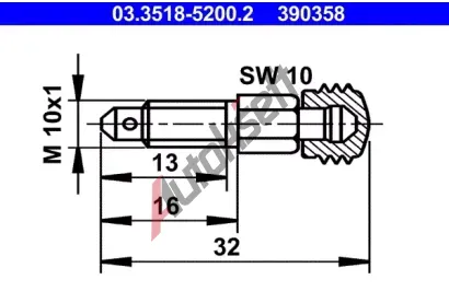 ATE Odvzduovac roub/ventil AT 390358, 03.3518-5200.2