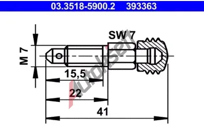 ATE Odvzduovac roub/ventil AT 390363, 03.3518-5900.2
