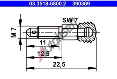 ATE Odvzduovac roub/ventil AT 390369, 03.3518-6800.2