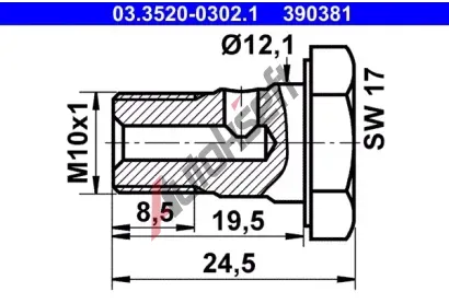 ATE Dut roub AT 390381, 03.3520-0302.1