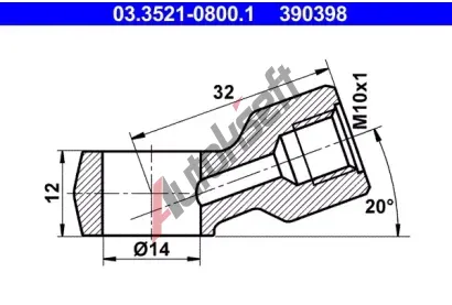 ATE Spojka kovovho potrub AT 390398, 03.3521-0800.1