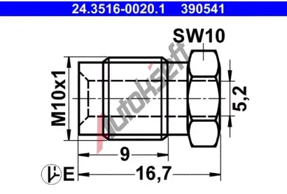 ATE Spojovac roub AT 390541, 24.3516-0020.1