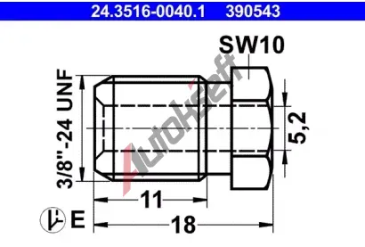ATE Spojovac roub AT 390543, 24.3516-0040.1