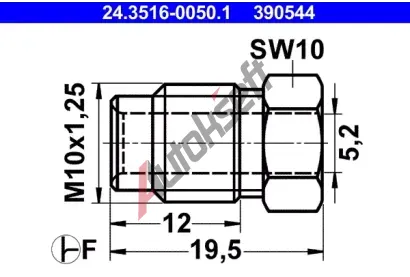 ATE Spojovac roub AT 390544, 24.3516-0050.1