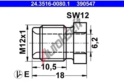 ATE Spojovac roub AT 390547, 24.3516-0080.1