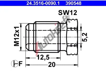 ATE Spojovac roub AT 390548, 24.3516-0090.1