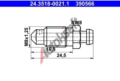 ATE Odvzduovac roub/ventil AT 390566, 24.3518-0021.1