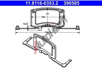 ATE Pružina - brzdový třmen AT 390585, 11.8116-0353.2 ATE Pružina - brzdový třmen AT 390585, 11.8116-0353.2