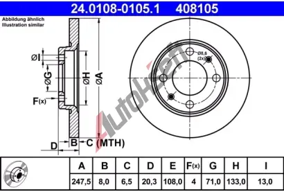 ATE Brzdov kotou - 248 mm AT 408105, 24.0108-0105.1