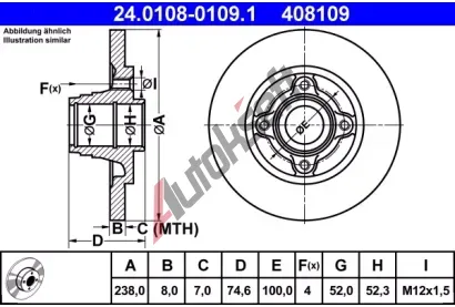 ATE Brzdov� kotou� - 238 mm AT 408109, 24.0108-0109.1