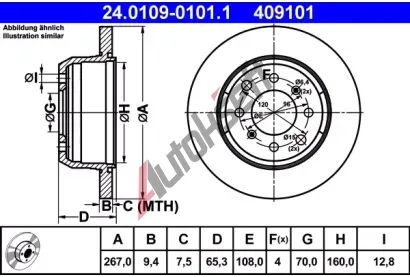 ATE Brzdov kotou - 267 mm AT 409101, 24.0109-0101.1