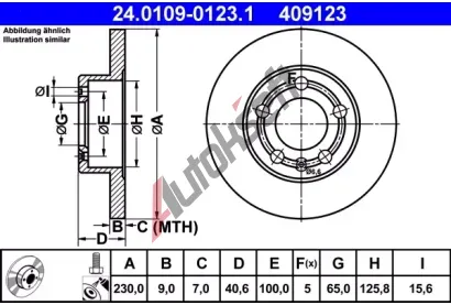 ATE Brzdov kotou - 230 mm AT 409123, 24.0109-0123.1