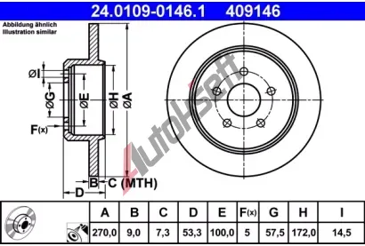 ATE Brzdov kotou - 270 mm AT 409146, 24.0109-0146.1