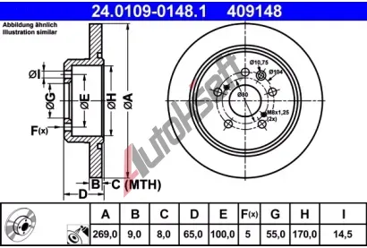 ATE Brzdov kotou - 269 mm AT 409148, 24.0109-0148.1