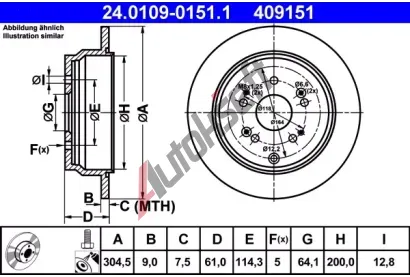 ATE Brzdov kotou - 305 mm AT 409151, 24.0109-0151.1