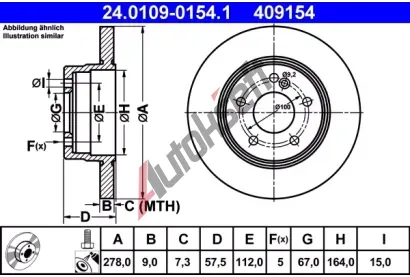 ATE Brzdov kotou - 278 mm AT 409154, 24.0109-0154.1