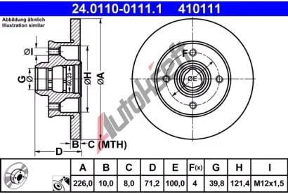 ATE Brzdov kotou - 226 mm AT 410111, 24.0110-0111.1