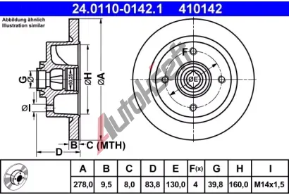 ATE Brzdov kotou - 278 mm AT 410142, 24.0110-0142.1