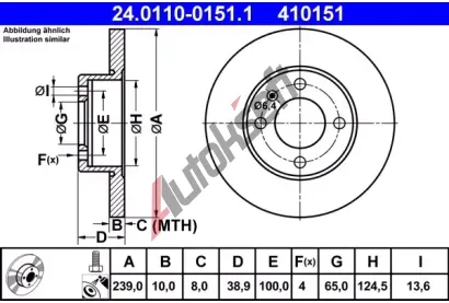 ATE Brzdov kotou - 239 mm AT 410151, 24.0110-0151.1