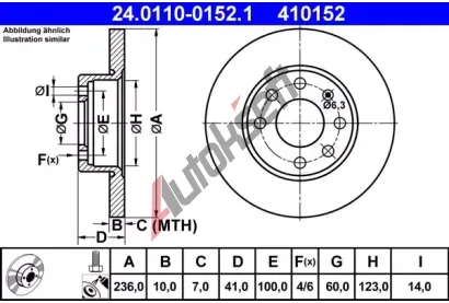 ATE Brzdov kotou - 236 mm AT 410152, 24.0110-0152.1