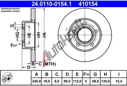 ATE Brzdov kotou - 245 mm AT 410154, 24.0110-0154.1