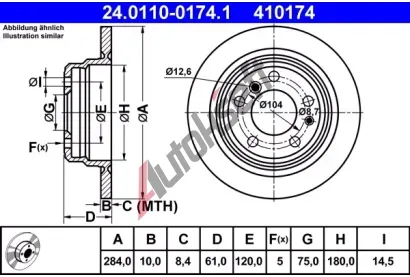 ATE Brzdov kotou - 284 mm AT 410174, 24.0110-0174.1