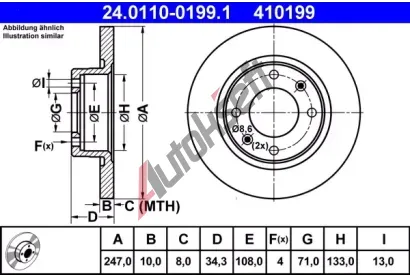 ATE Brzdov kotou - 247 mm AT 410199, 24.0110-0199.1