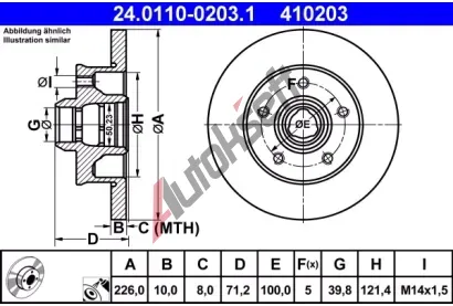 ATE Brzdov kotou - 226 mm AT 410203, 24.0110-0203.1