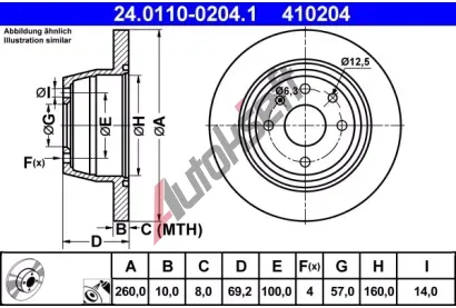 ATE Brzdov kotou - 260 mm AT 410204, 24.0110-0204.1