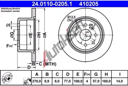 ATE Brzdov kotou - 270 mm AT 410205, 24.0110-0205.1