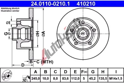 ATE Brzdov kotou - 245 mm AT 410210, 24.0110-0210.1